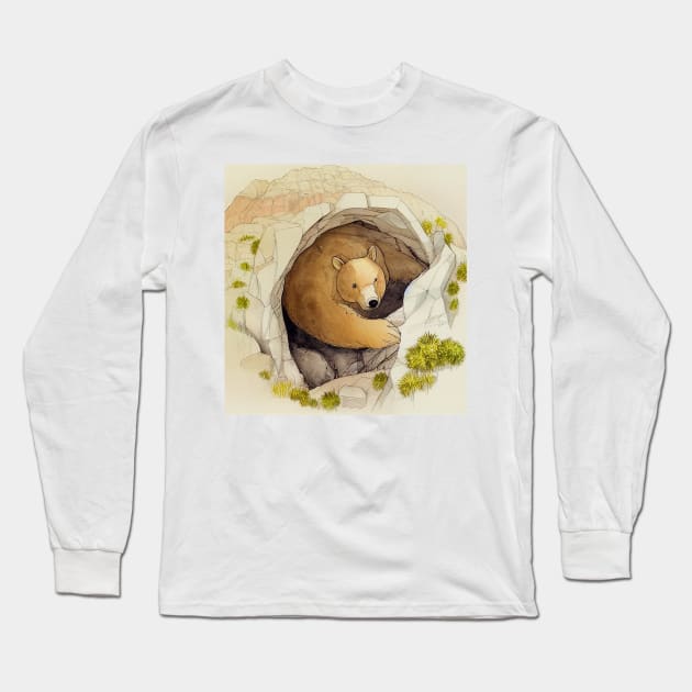 Bear Getting Ready for Winter Sleep Long Sleeve T-Shirt by fistikci